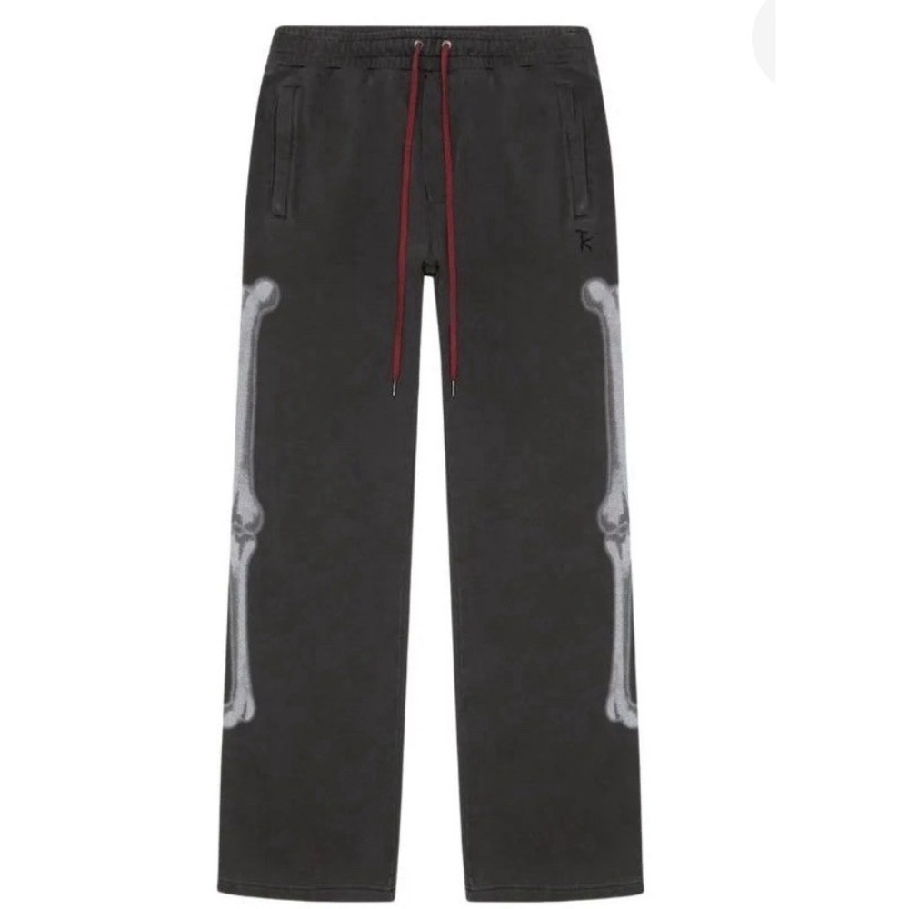 KSUBI Sweatpants Mens Medium KSUBI TRIPPIE REDD SKELETON TRAK FADED PANTS Black